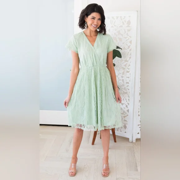 white christmas dresses The Olivia Modest Mid-Length Dress main image 0